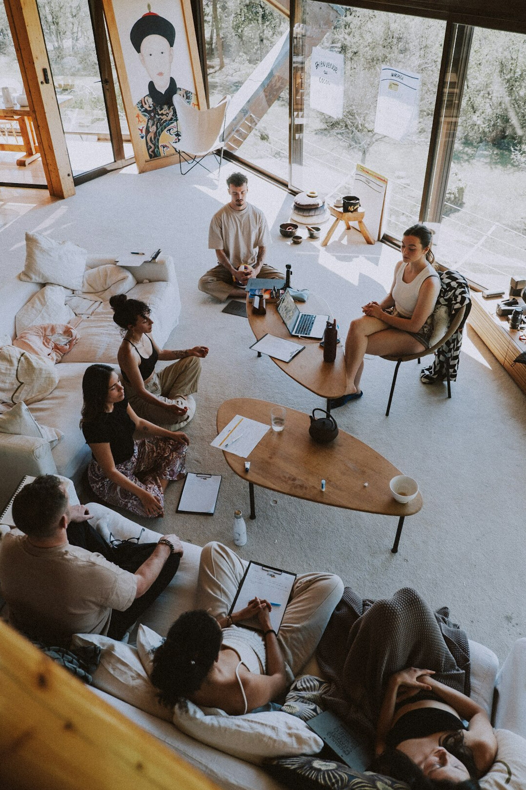employees in wellness workshop