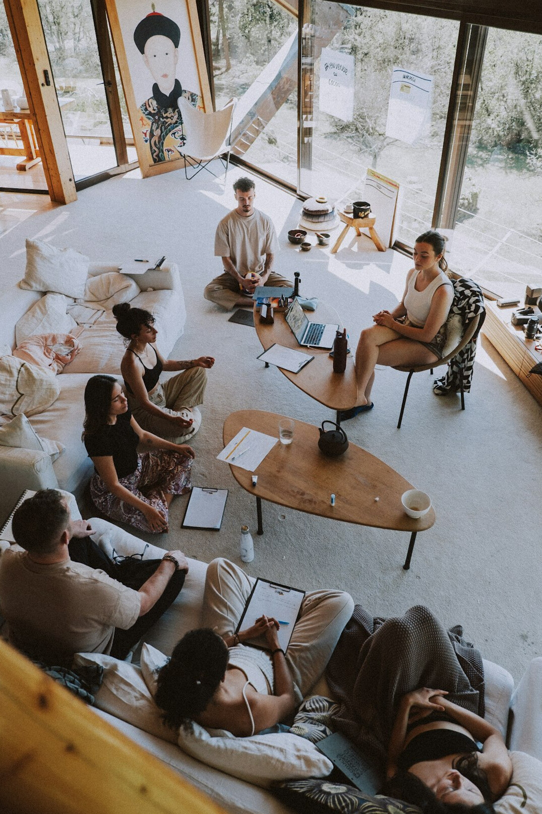 business professionals in wellness workshop